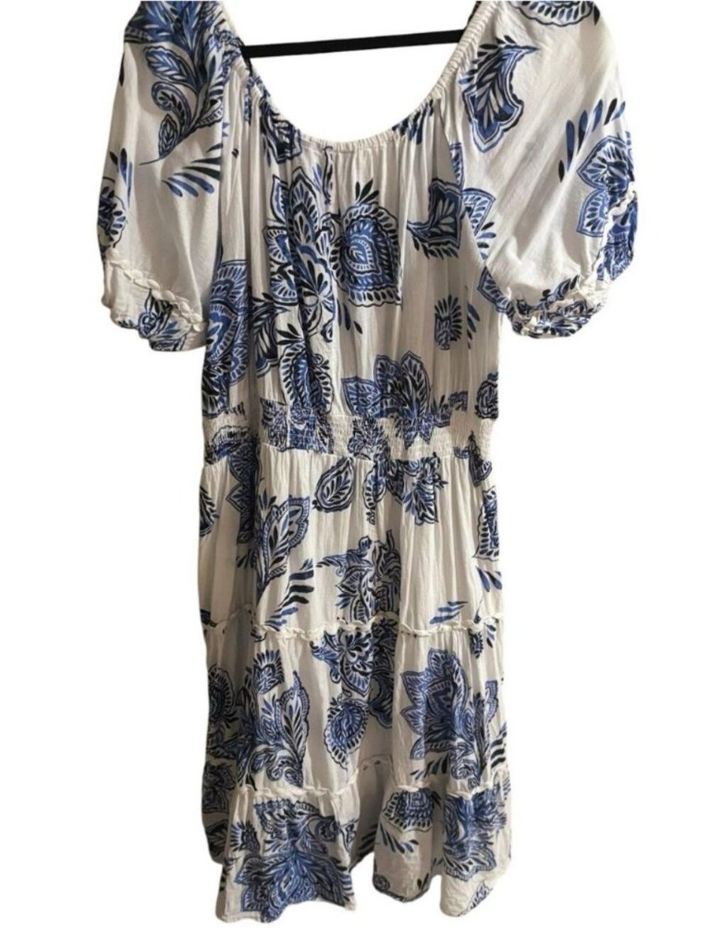 and Blue Floral Midi Dress